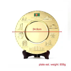 Kovový 3D embosovaný kovový talíř na suvenýry